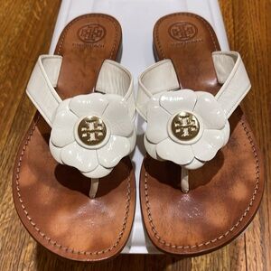 Tory Burch White Leather Sandals, sz 10